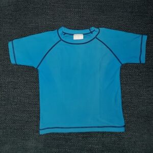 Hanna Andersson Blue Rashguard Swim Top Kids Boys Girls 110 5T UVA/UVB Oeko-Tex